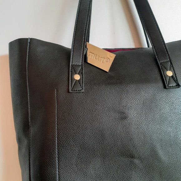Black leather tote bag - Picture 2 of 4